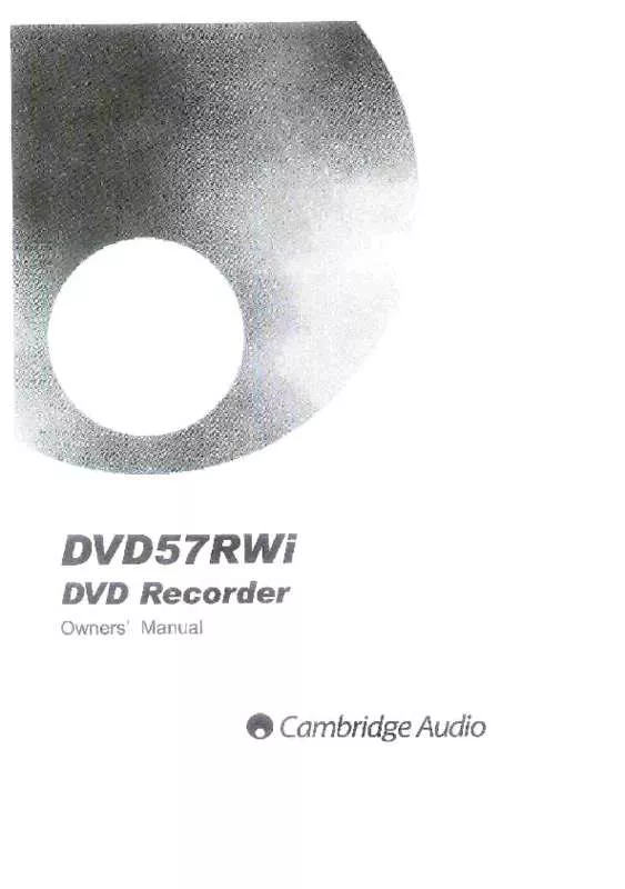 Mode d'emploi CAMBRIDGE AUDIO DVD 57RWI