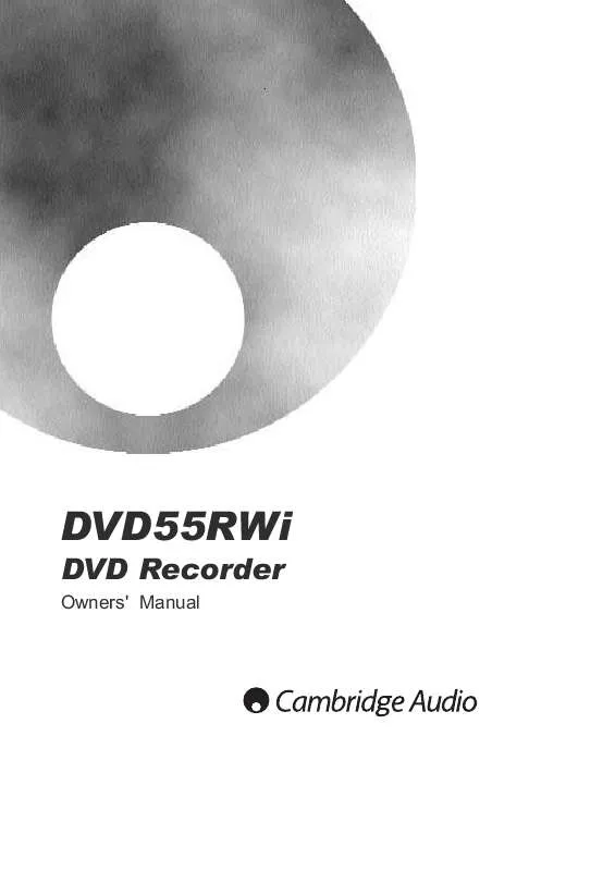 Mode d'emploi CAMBRIDGE AUDIO DVD55RWI