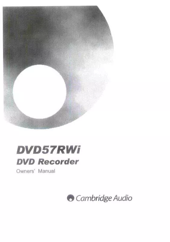 Mode d'emploi CAMBRIDGE AUDIO DVD57RWI