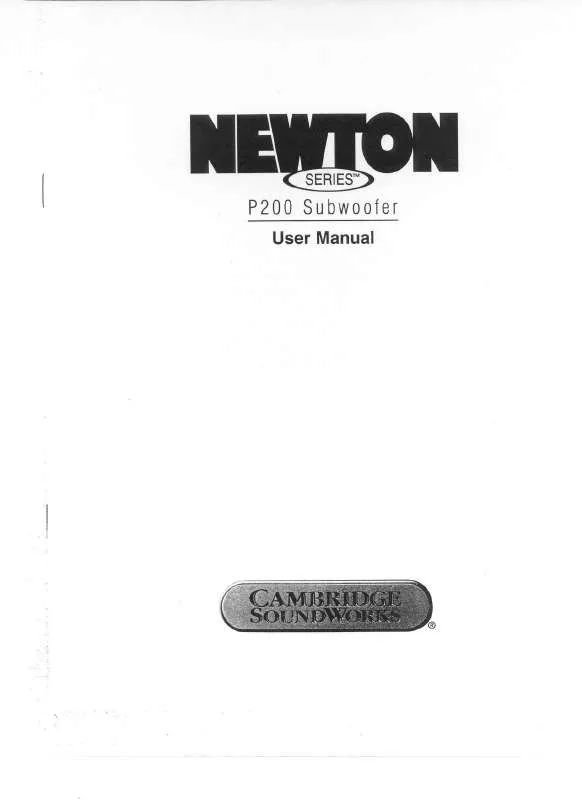Mode d'emploi CAMBRIDGE SOUNDWORKS NEWTON P200