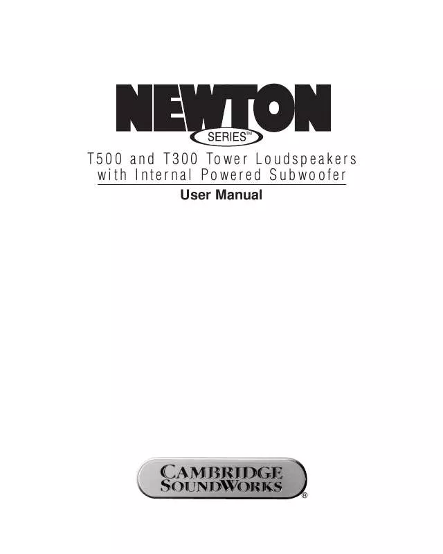Mode d'emploi CAMBRIDGE SOUNDWORKS NEWTON T300