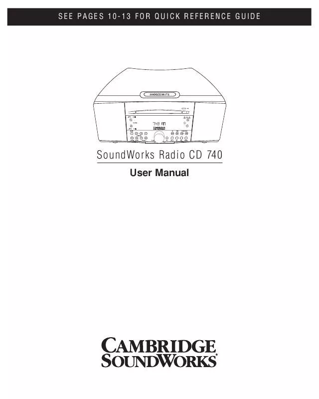 Mode d'emploi CAMBRIDGE SOUNDWORKS SOUNDWORKS RADIO CD