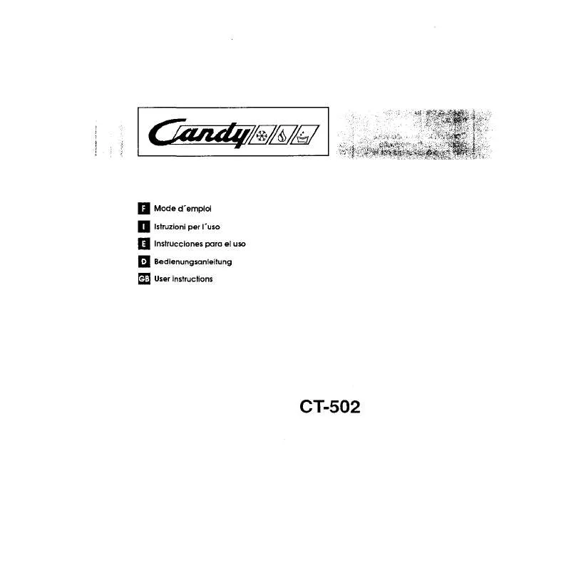 Mode d'emploi CANDY CT-502
