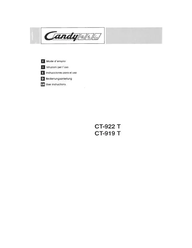 Mode d'emploi CANDY CT-922 T