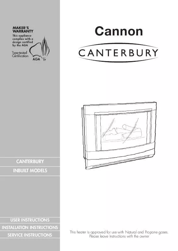 Mode d'emploi CANNON CANTERBURY IN-BUILT