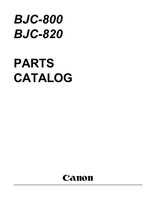 Mode d'emploi CANON BJC-800
