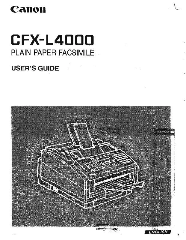 Mode d'emploi CANON CFX-L4000