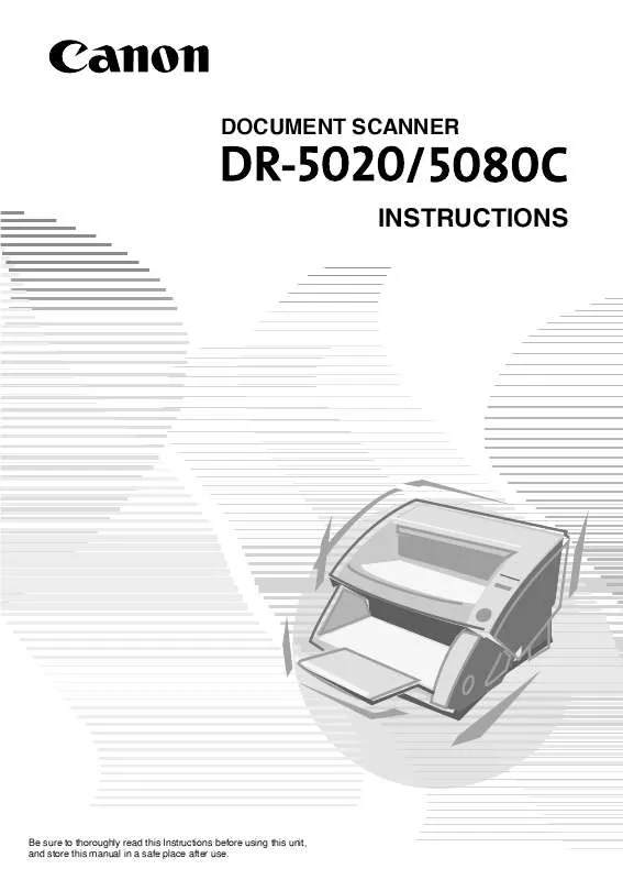 Mode d'emploi CANON DR-5080C HIGH SPEED COLOR