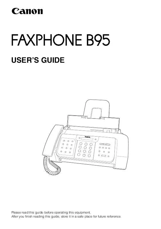 Mode d'emploi CANON FAX-PHONE B95