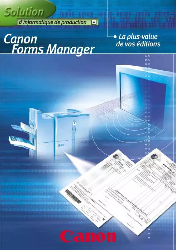 Mode d'emploi CANON FORMS MANAGER