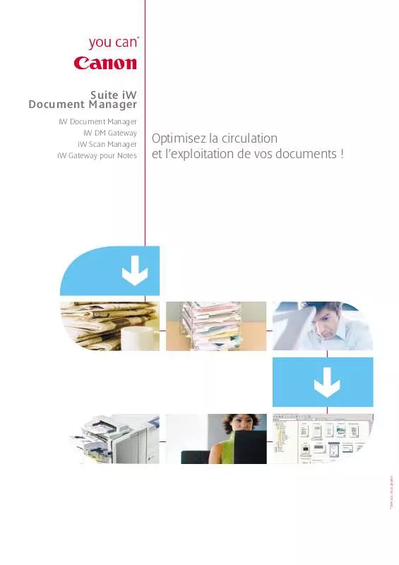 Mode d'emploi CANON IW DOCUMENT MANAGER