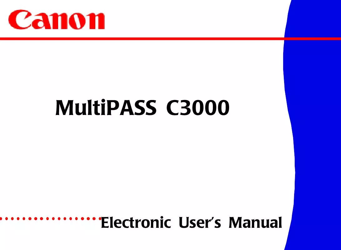 Mode d'emploi CANON MULTIPASS C3000