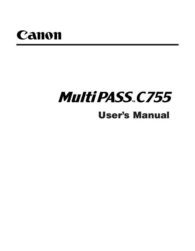 Mode d'emploi CANON MULTIPASS C755