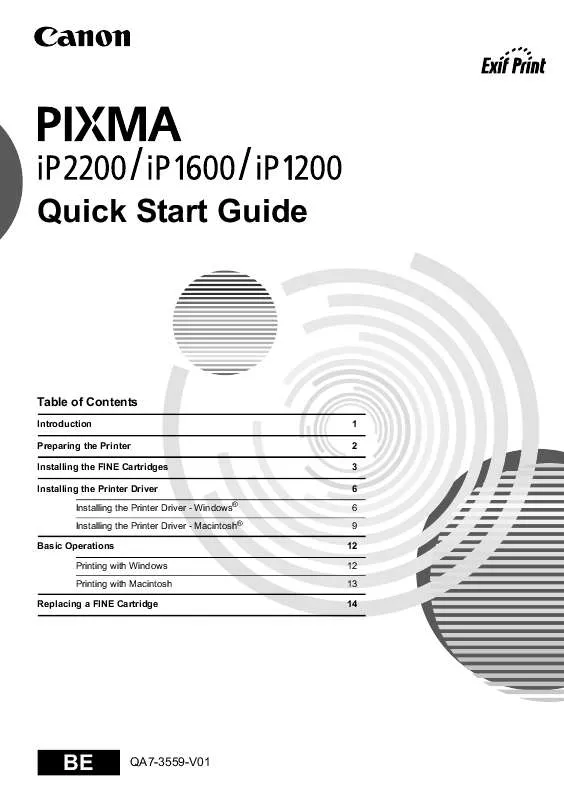 Mode d'emploi CANON PIXMA IP1200