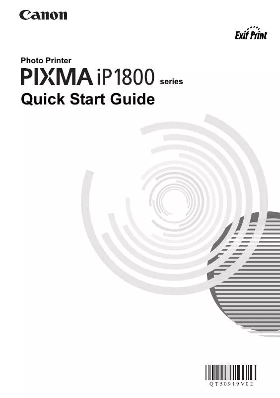 Mode d'emploi CANON PIXMA IP1800