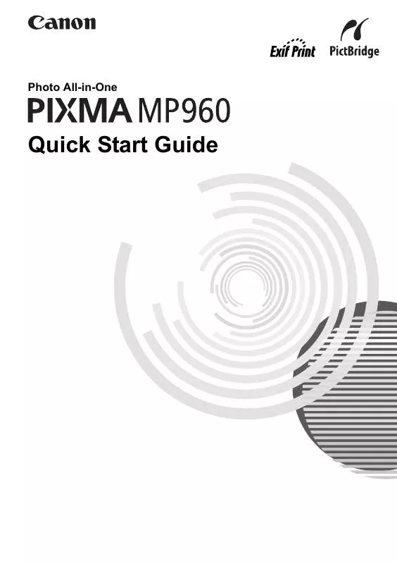 Mode d'emploi CANON PIXMA MP960