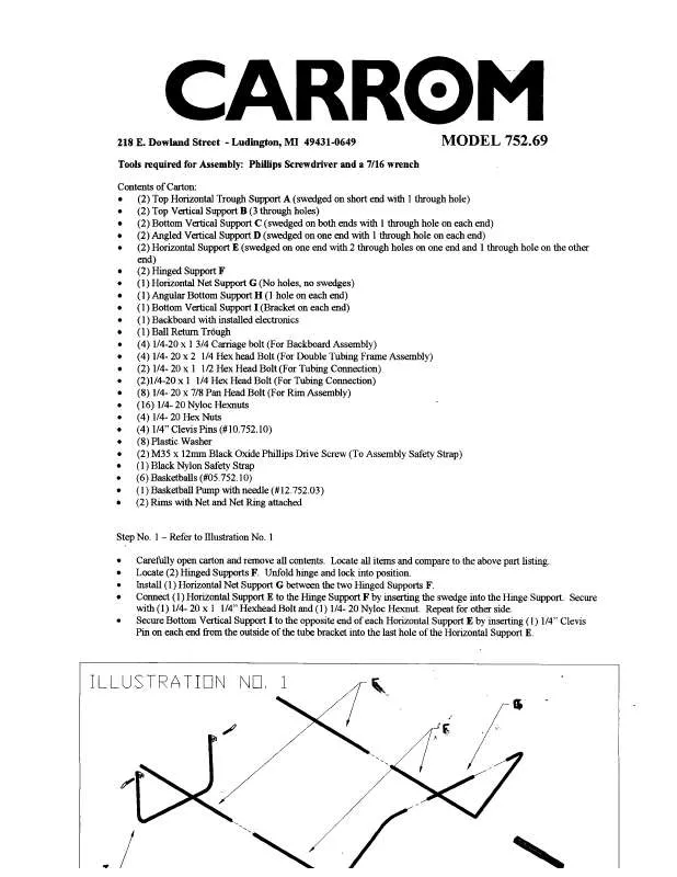 Mode d'emploi CARROM 752-69