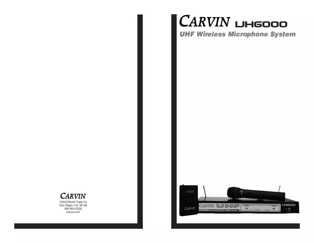 Mode d'emploi CARVIN UH6000