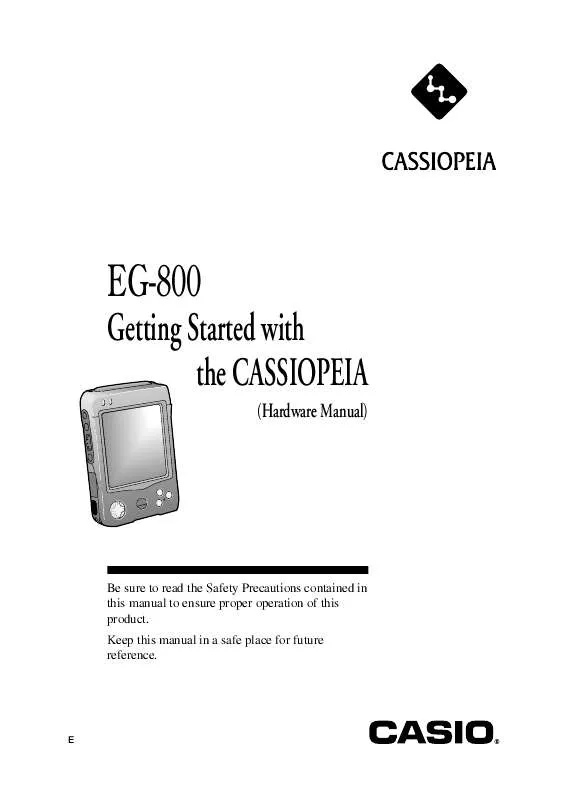 Mode d'emploi CASIO CASSIOPEIA EG-800