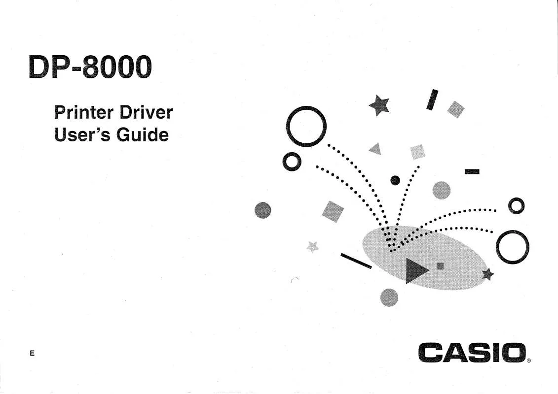 Mode d'emploi CASIO DP-8000