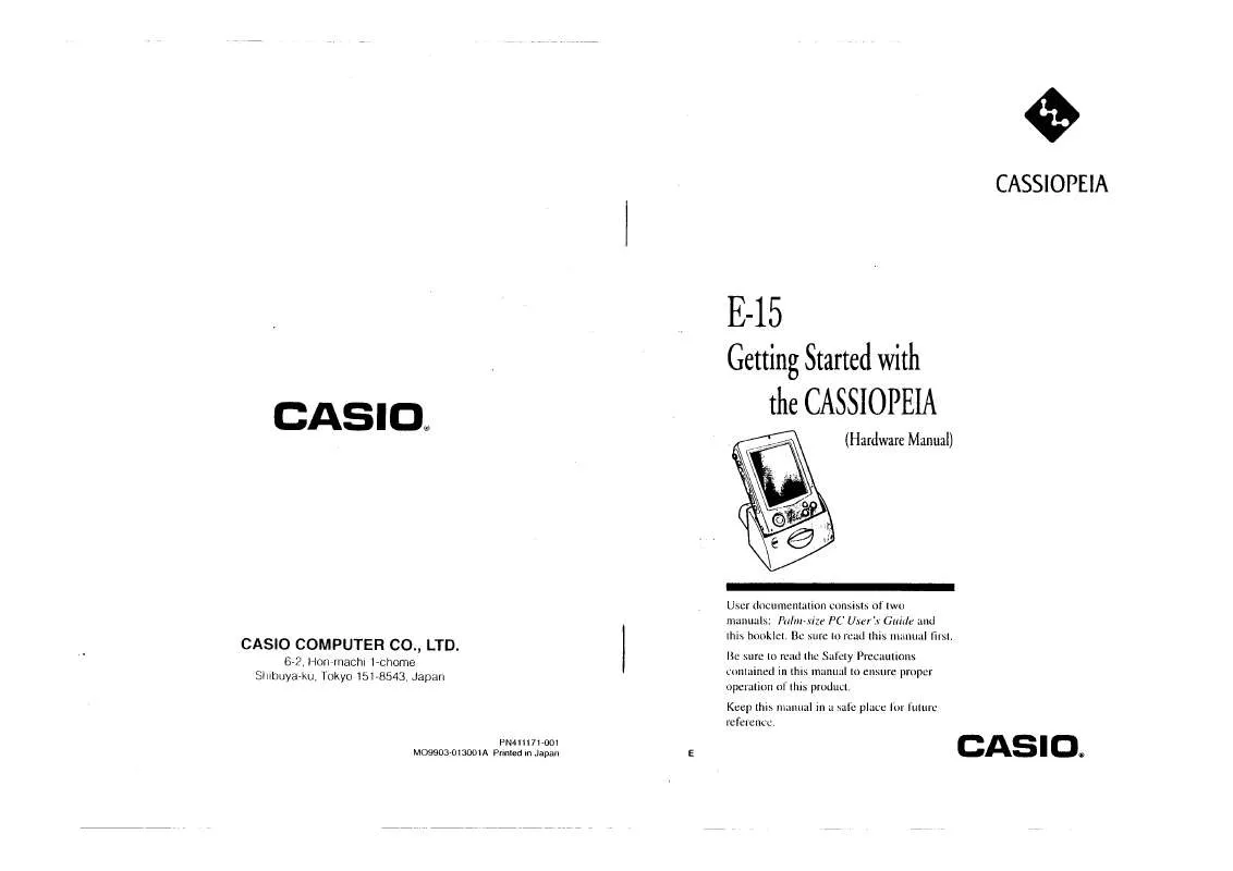 Mode d'emploi CASIO E-15