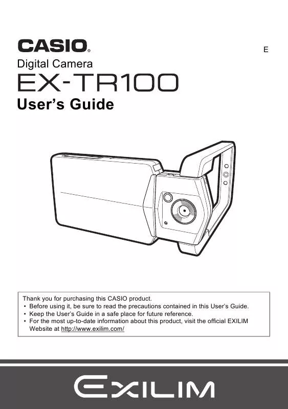 Mode d'emploi CASIO EX-TR100