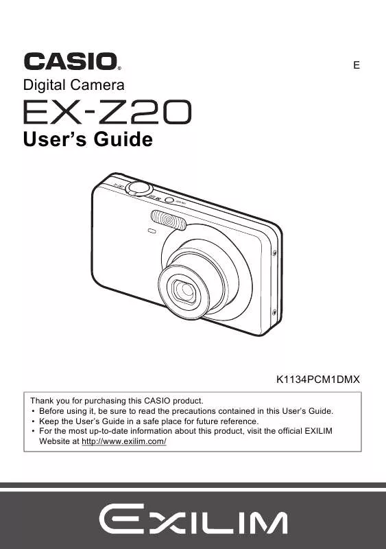 Mode d'emploi CASIO EXILIM EX-Z20