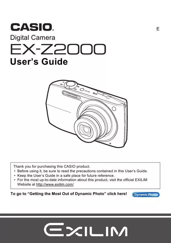 Mode d'emploi CASIO EXILIM EX-Z2000
