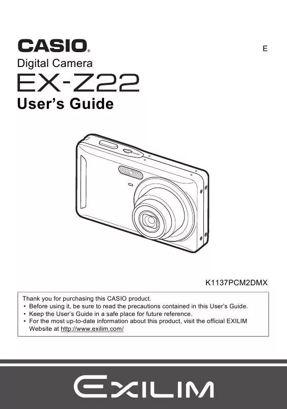Mode d'emploi CASIO EXILIM EX-Z22
