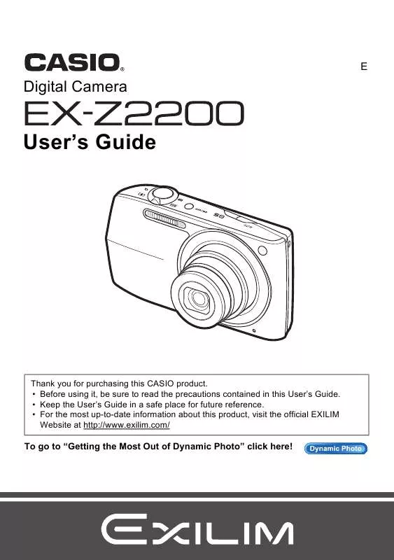 Mode d'emploi CASIO EXILIM EX-Z2200
