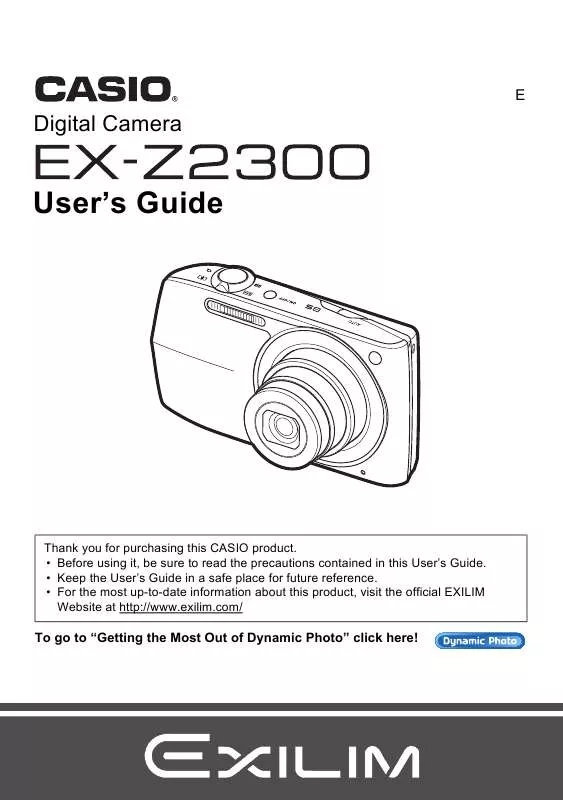 Mode d'emploi CASIO EX-Z2300