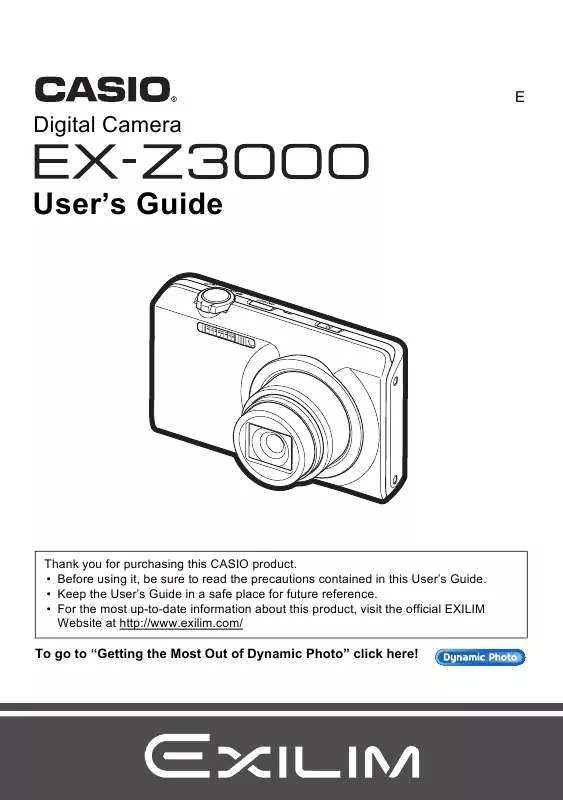 Mode d'emploi CASIO EX-Z3000