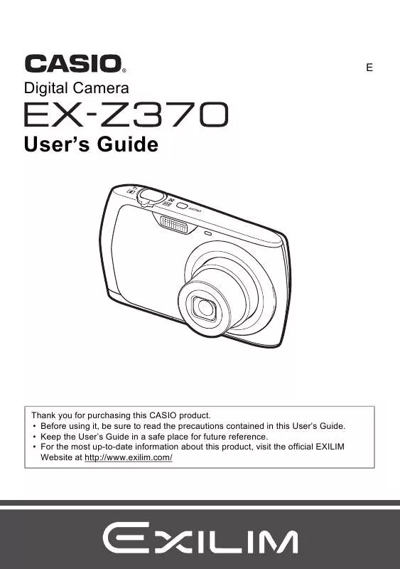 Mode d'emploi CASIO EXILIM EX-Z370