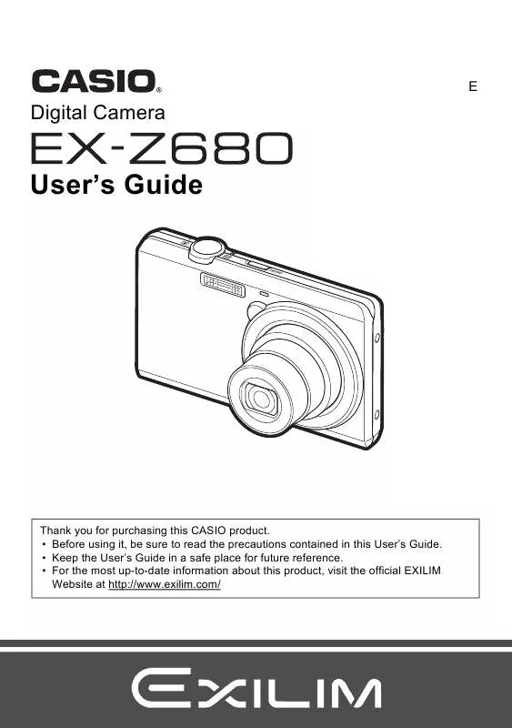 Mode d'emploi CASIO EXILIM EX-Z680