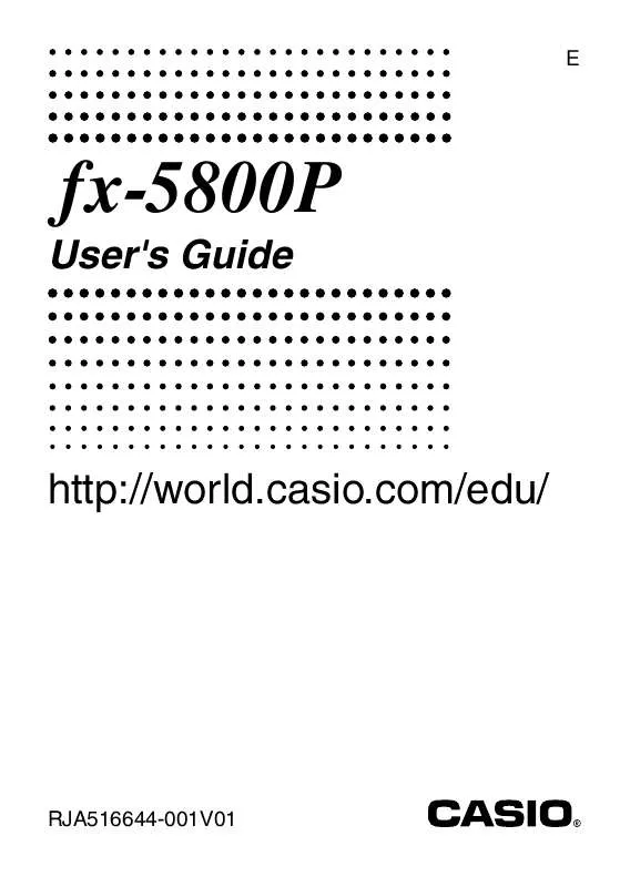 Mode d'emploi CASIO FX-5800P