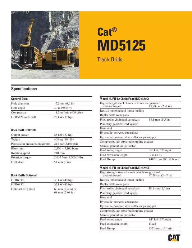 Mode d'emploi CATERPILLAR MD5125