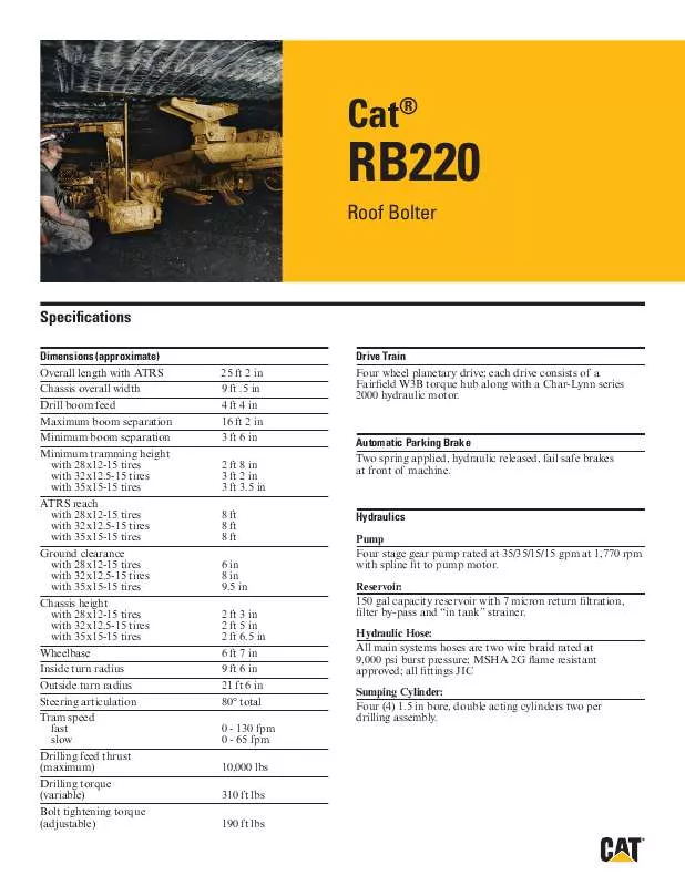 Mode d'emploi CATERPILLAR RB220