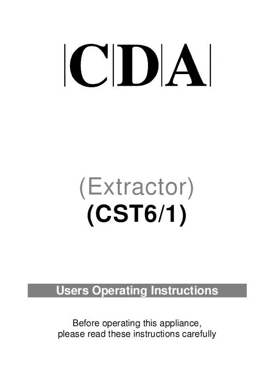 Mode d'emploi CDA CST6
