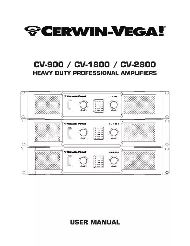 Mode d'emploi CERWIN-VEGA CV-2800