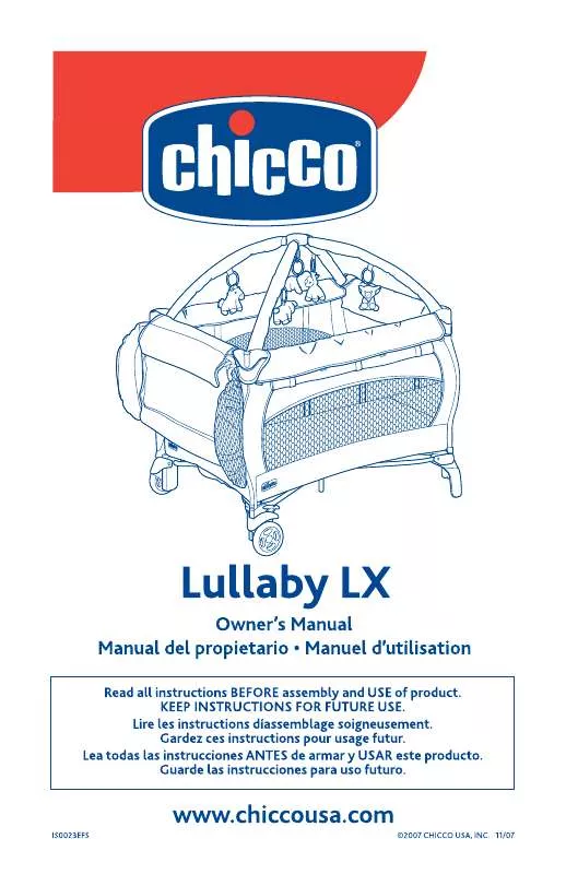 Mode d'emploi CHICCO LULLABY LX