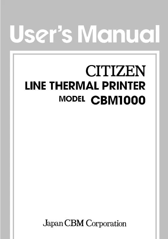 Mode d'emploi CITIZEN CBM-1000