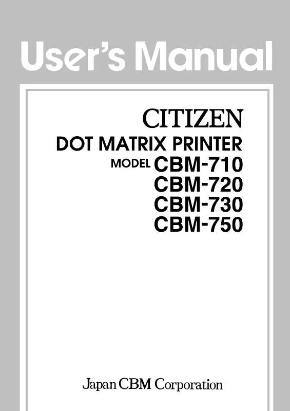 Mode d'emploi CITIZEN CBM-750