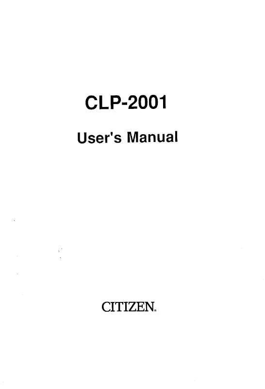 Mode d'emploi CITIZEN CLP-2001
