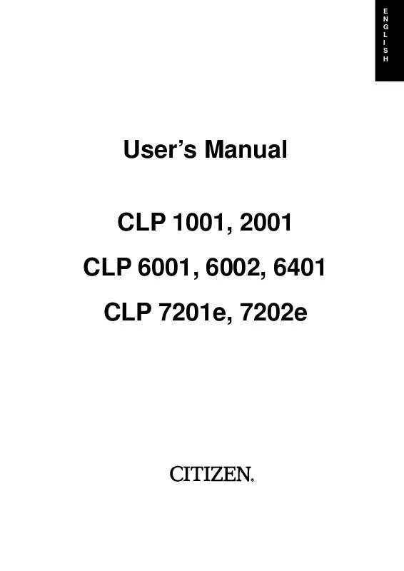 Mode d'emploi CITIZEN CLP-7201E