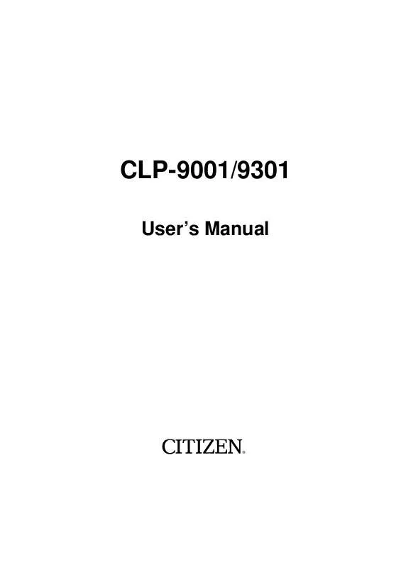 Mode d'emploi CITIZEN CLP-9001