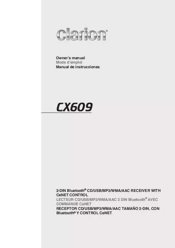 Mode d'emploi CLARION CX609