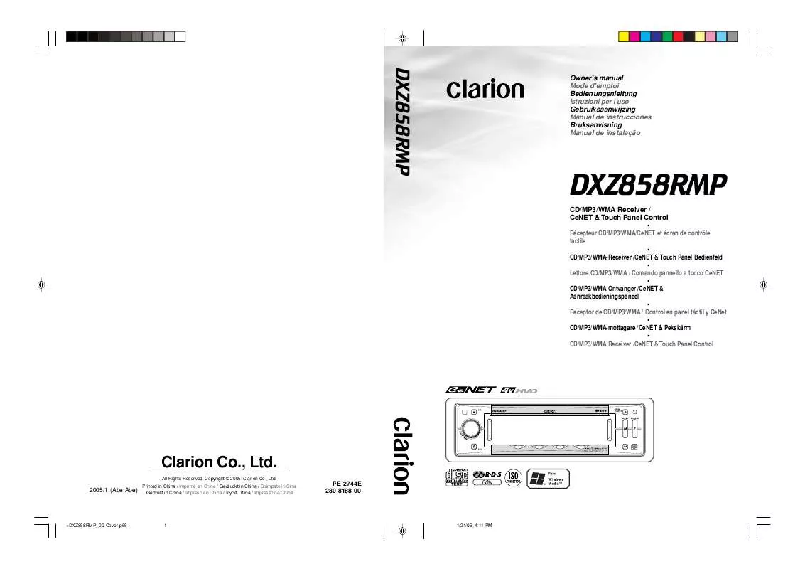 Mode d'emploi CLARION DXZ858RMP