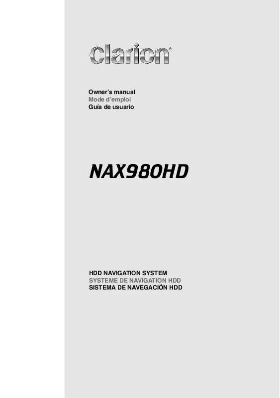 Mode d'emploi CLARION NAX980HD