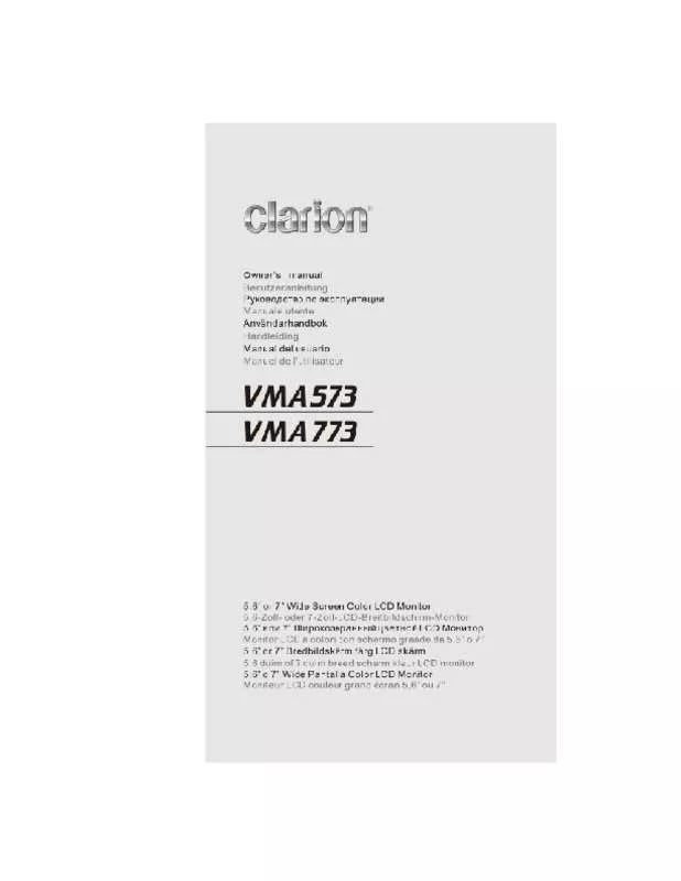 Mode d'emploi CLARION VMA773