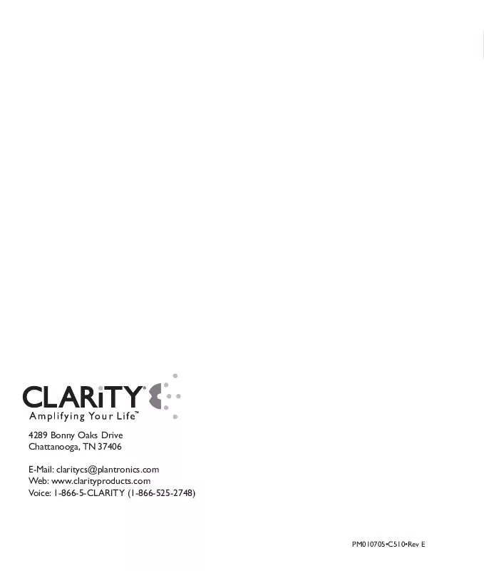 Mode d'emploi CLARITY C510